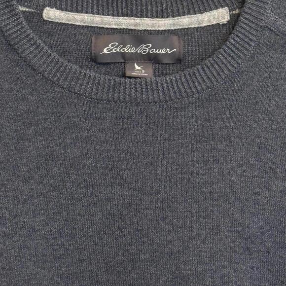 Men's Eddie Bauer Size Small Gray Crew Neck Sweater Modern Relaxed Casual - Picture 6 of 12